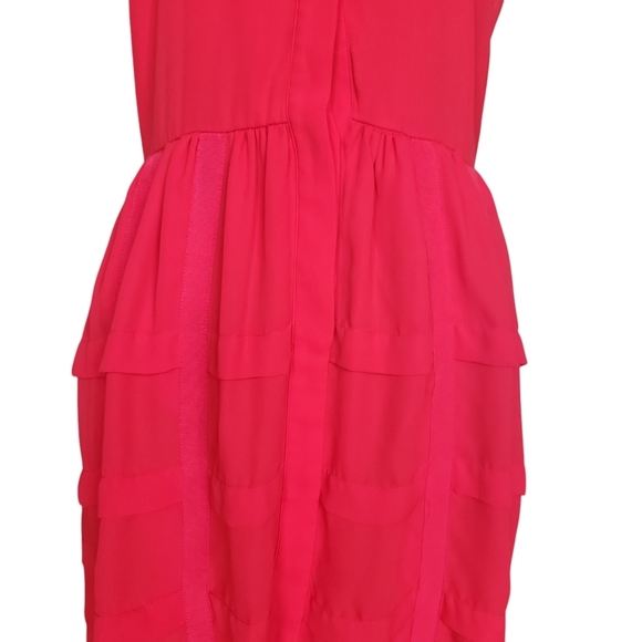 Sachin + Babi | Red Tiered Habitual Shirt Retro Preppy Dress - Picture 7 of 15